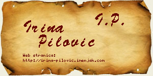 Irina Pilović vizit kartica
